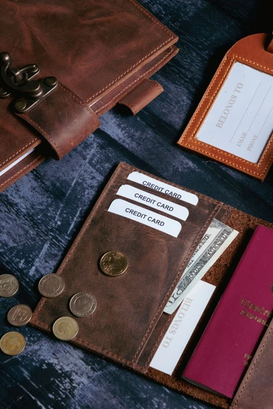 saraci leather craft Hakiki Deri Pasaportluk ve Kartlıklı Cüzdan - 7