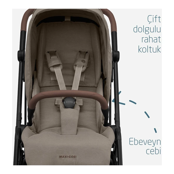 Leona2 Çift Yönlü Uzatılabilir Sırt Desteği Tam Yatabilir Bebek Arabası Twillic Truffle - Resim 9