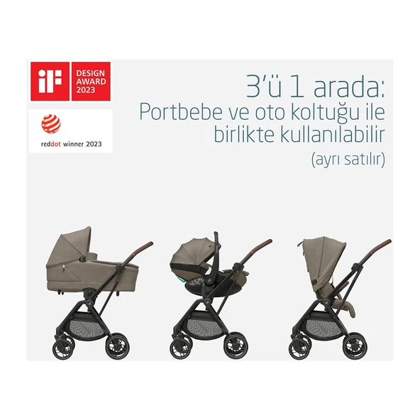 Leona2 Çift Yönlü Uzatılabilir Sırt Desteği Tam Yatabilir Bebek Arabası Twillic Truffle - Resim 4