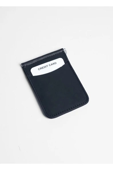 saraci leather craft Hakiki Deri Slim Kartlık ve Cüzdan, Para Klips Detaylı - 6