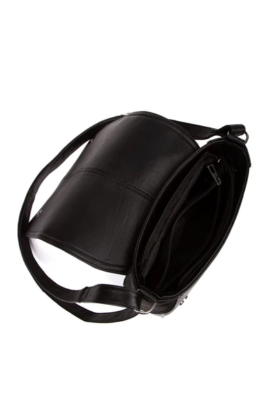 saraci leather craft Hakiki Deri Omuz Çantası Kadın Siyah - 7