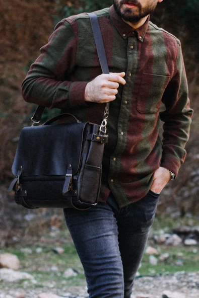 saraci leather craft Deri Erkek Çantası Evrak ve Laptop Çantası Özel Üretim - 2