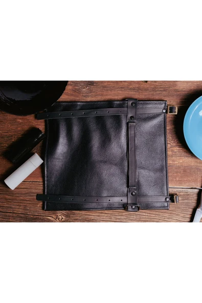saraci leather craft Hakiki Deri Şef Bıçak Çantası 5 Slotlu - 4