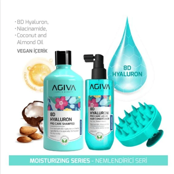 Agiva 8d Hyaluron 3'lü Şampuan 500 ml & Sıvı Saç Kremi 200 ml & Masaj Tarağı - Resim 4