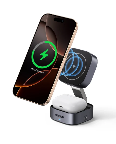 UGREEN 2'si 1 Arada MagSafe Kablosuz Hızlı Şarj Standı, 35316 - 4