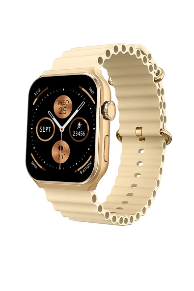 Bluetooth Aramalı Akıllı Saat Krem Sesli Asistan Arama  Zamanlayıcı Alarm Hava Durumu Uyku Takibi - 3