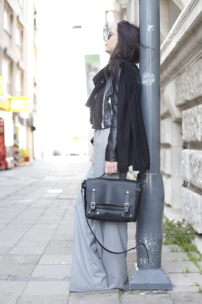 saraci leather craft Şık Ve Fonksiyonel Fransız Tarzı Deri Omuz Çantası – El Yapımı Hakiki Deri Taba - 5