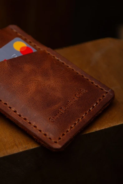saraci leather craft Hakiki Deri Kartlık Para Klipsli Siyah - 7