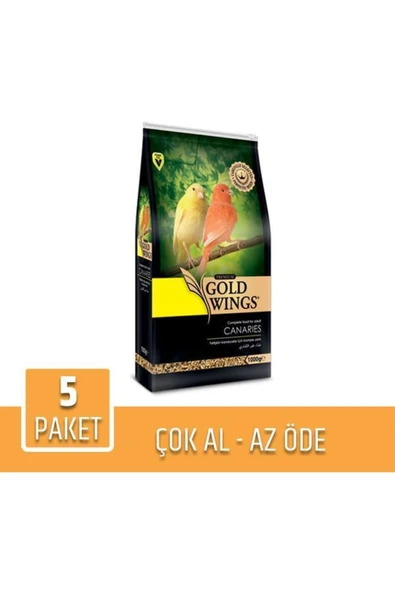 Gold Wings Premium Kanarya Yemi 1kg X 5 Paket ürün görseli 1