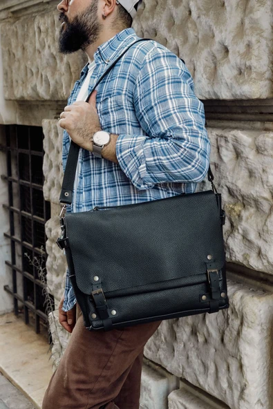 saraci leather craft Deri Erkek Çantası Evrak ve Laptop Çantası Özel Üretim - 9