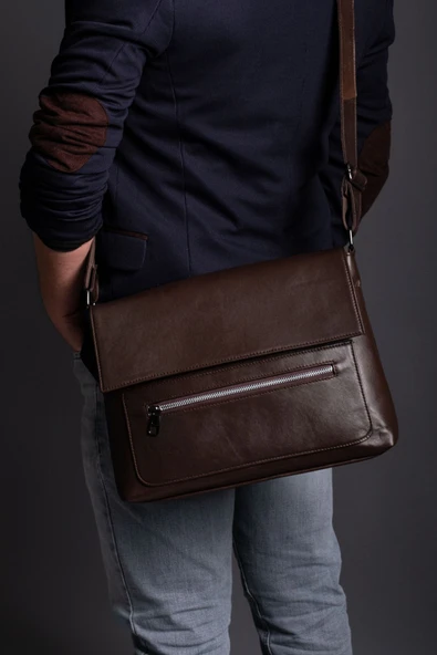 saraci leather craft Hakiki Deri Laptop ve Evrak Çantası, Macbook Çantası ,Bilgisayar Çantası - 10