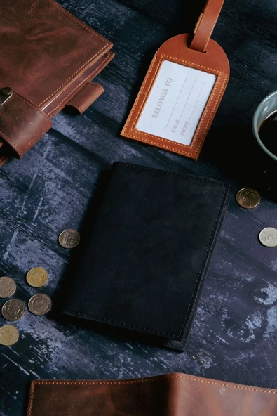 saraci leather craft Hakiki Deri Pasaportluk ve Kartlıklı Cüzdan - 2
