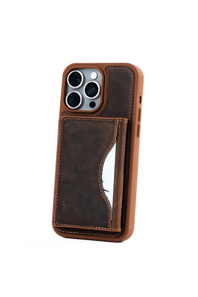 saraci leather craft DERİ TELEFON KILIFI CÜZDANLI İPHONE 15 - 11