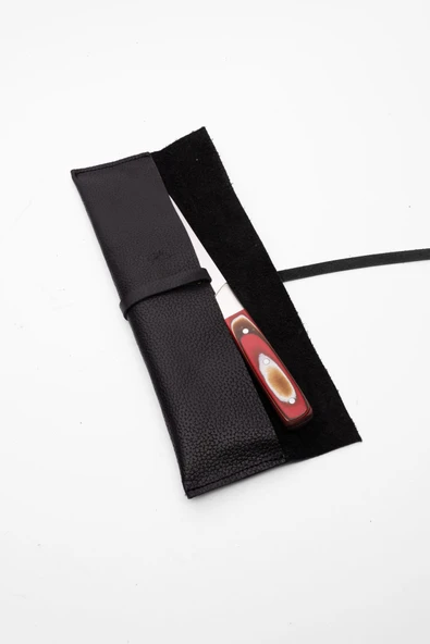 saraci leather craft Profesyonel Şef Bıçağı – Paslanmaz Çelik – Özel Sap Tasarımı & Deri Kılıf Dahil - 4