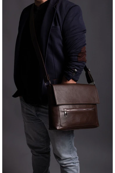 saraci leather craft Hakiki Deri Laptop ve Evrak Çantası, Macbook Çantası ,Bilgisayar Çantası - 9