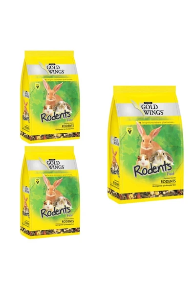 Gold Wings Neo Pet Market Gwc Kemirgen Tavşan Hamster Ginepig Yemi 500 Gr X 3 Adet