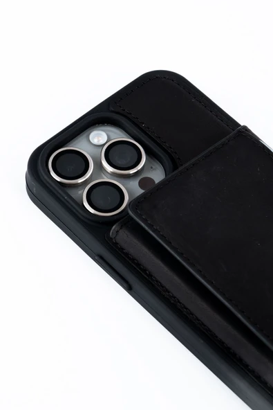 saraci leather craft DERİ TELEFON KILIFI CÜZDANLI İPHONE 15 PRO MAX - 3