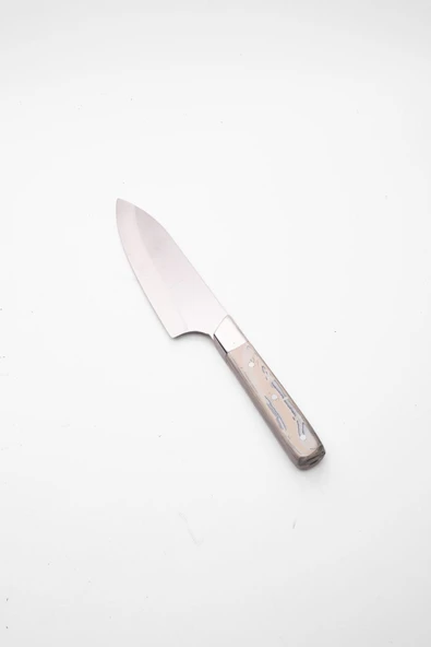 saraci leather craft Profesyonel Şef Bıçağı – Paslanmaz Çelik – Özel Sap Tasarımı & Deri Kılıf Dahil - 1
