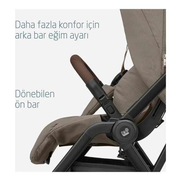 Leona2 Çift Yönlü Uzatılabilir Sırt Desteği Tam Yatabilir Bebek Arabası Twillic Truffle - Resim 10