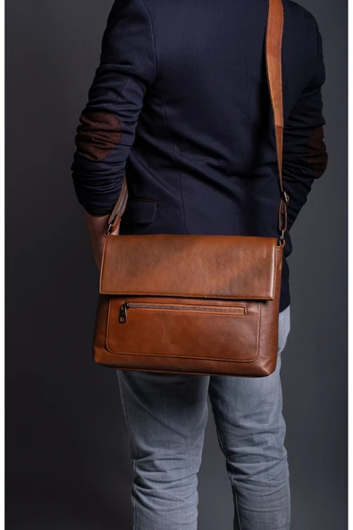 saraci leather craft Hakiki Deri Laptop ve Evrak Çantası, Macbook Çantası ,Bilgisayar Çantası - 2