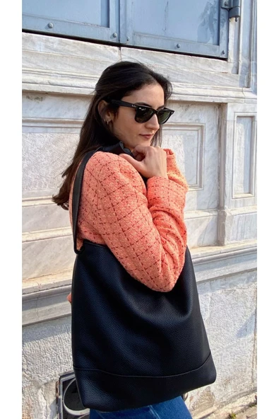 saraci leather craft Premium Deri Tote Bag, Büyük  Kadın Omuz Çantası– Geleneksel Üretim, Kaliteli Aksesuar ve Astar - 7
