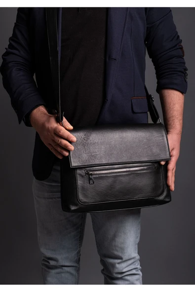 saraci leather craft Hakiki Deri Laptop ve Evrak Çantası, Macbook Çantası ,Bilgisayar Çantası - 7