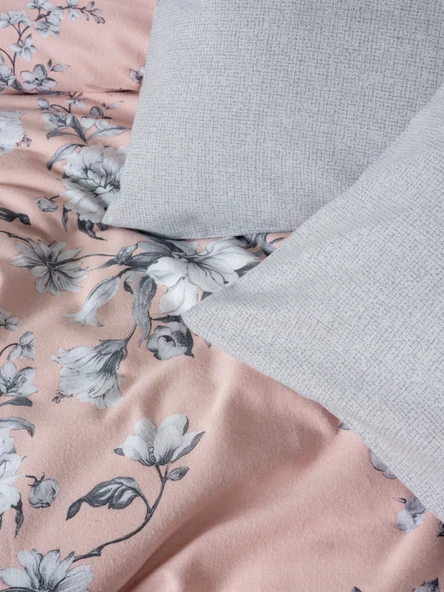 Cotton Box Flanel Tek Kişilik Nevresim Takımı Petit Pudra - Resim 2