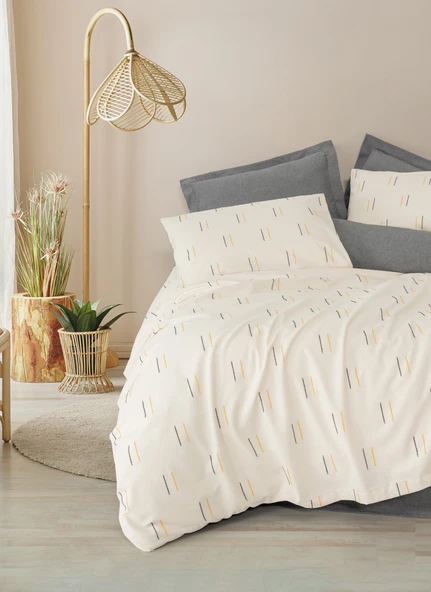 Cotton Box Loopra Çift Kişilik Nevresim Takımı Lura Gri - 1