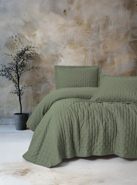 Cotton Box Serra Tek Kişilik Yatak Örtüsü Niva Adaçayı ürün görseli 1