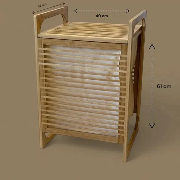 Bambu Kirli Çamaşır Sepeti Doğal Bambu Kirli Sepeti Oyuncak Kutusu Organizer - 4