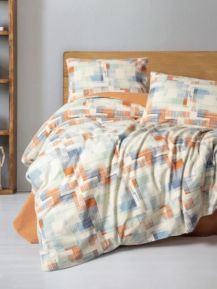 Cotton Box Flanel Tek Kişilik Nevresim Takımı Rina Kiremit ürün görseli 1