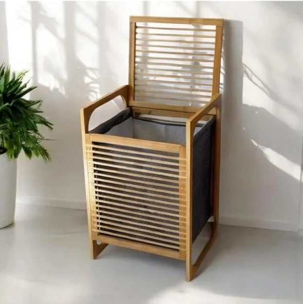 Bambu Kirli Çamaşır Sepeti Doğal Bambu Kirli Sepeti Oyuncak Kutusu Organizer