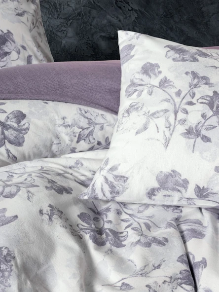 Cotton Box Flanel Çift Kişilik Nevresim Takımı Sadie Mor - Resim 2