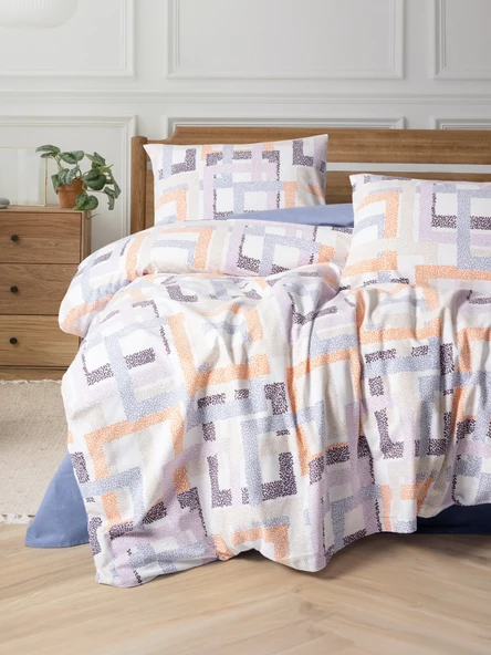 Cotton Box Flanel Tek Kişilik Nevresim Takımı Hayden Lila ürün görseli 1