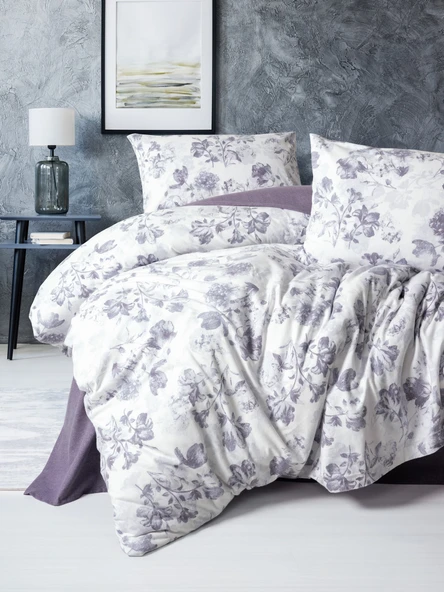 Cotton Box Flanel Tek Kişilik Nevresim Takımı Sadie Mor ürün görseli 1