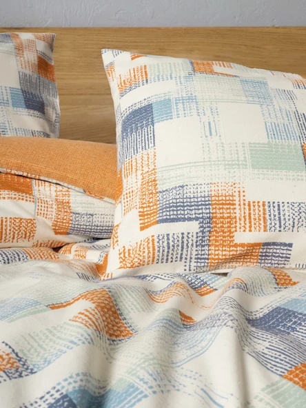 Cotton Box Flanel Tek Kişilik Nevresim Takımı Rina Kiremit - Resim 2