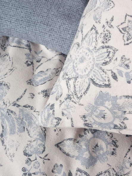 Cotton Box Flanel Çift Kişilik Nevresim Takımı Ruby Antrasit - Resim 3