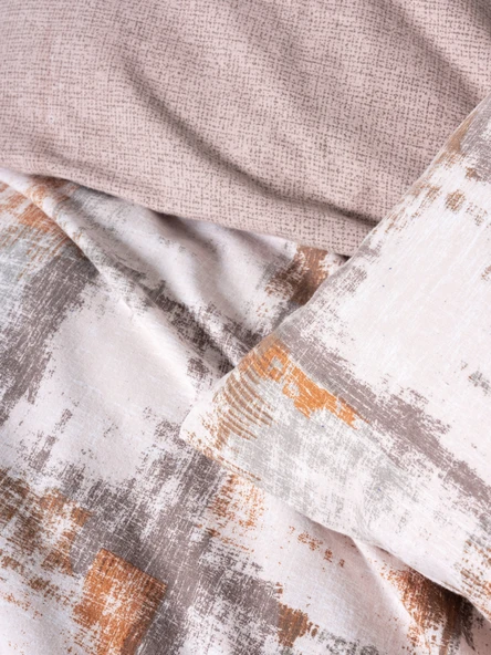 Cotton Box Flanel Çift Kişilik Nevresim Takımı Farida Kahve - Resim 3