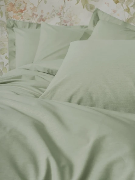 Cotton Box Plain Tek Kişilik Nevresim Takımı Plain Adaçayı - Resim 2