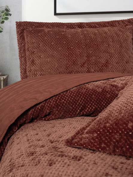 Cotton Box Softnest Tek Kişilik Yatak Örtüsü Boleta Kiremit - Resim 2