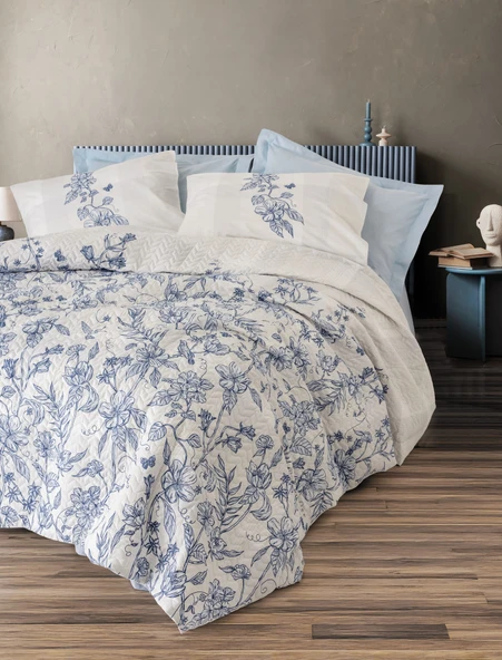 Cotton Box Tek Kişilik Complete Set Linora Mavi ürün görseli