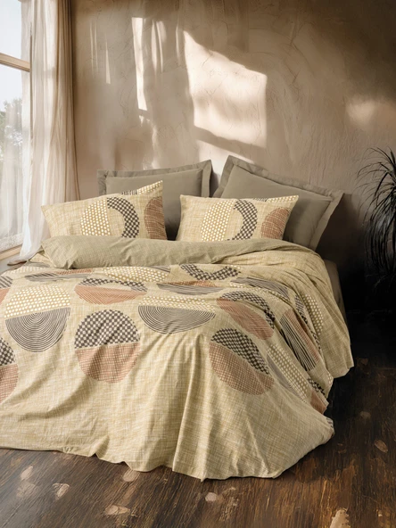 Cotton Box Toprak Tek Kişilik Nevresim Takımı Moona Kahve ürün görseli