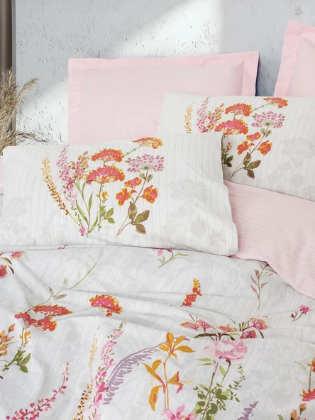 Cotton Box Tek Kişilik Nevresim Takımı Lilura Pembe - Resim 2