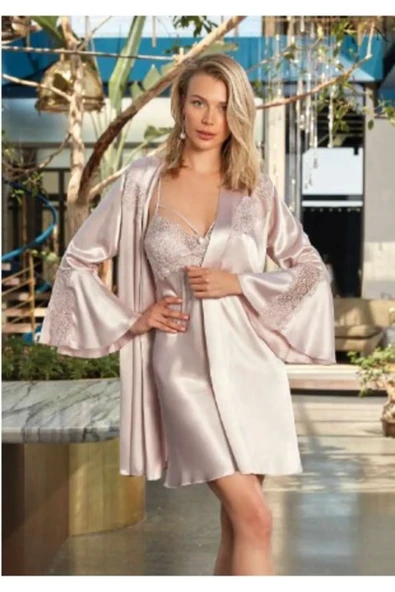 Nurteks 5390 Saten Gecelik Takımı - Resim 2