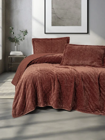 Cotton Box Softnest Çift Kişilik Yatak Örtüsü Boleta Kiremit ürün görseli 1