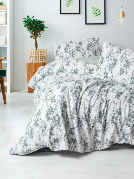 Cotton Box Flanel Çift Kişilik Nevresim Takımı Casey Petrol ürün görseli 1