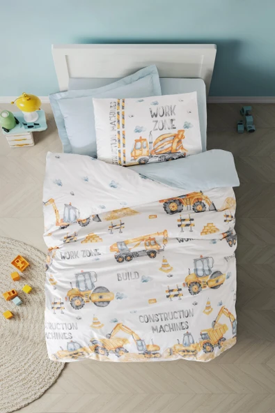 Cotton Box Junior Tek Kişilik Nevresim Takımı Buildo Mavi ürün görseli 1
