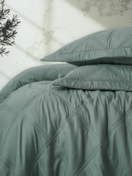 Cotton Box Serra Tek Kişilik Yatak Örtüsü Tila Mint - Resim 2