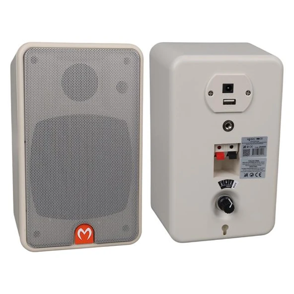 Magicvoice MV-21 10 CM 40 Watt Komütatörlü Hat Trafolu Beyaz Sütun Hoparlör (2'Li Takım) - 2