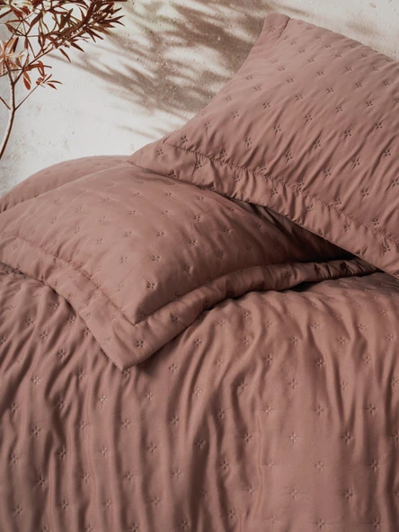 Cotton Box Serra Tek Kişilik Yatak Örtüsü Niva Gül Kurusu - Resim 2